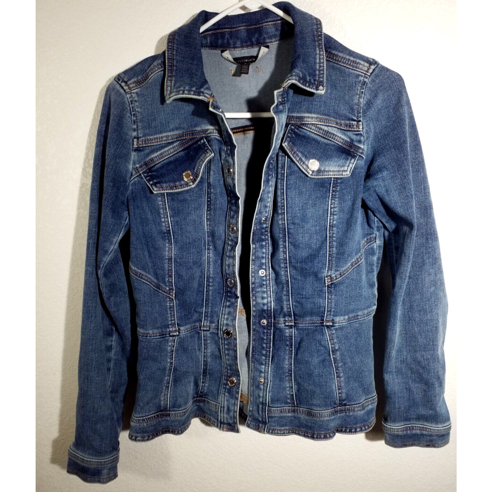 White House Black Market Women's Blue Denim Jean Jacket